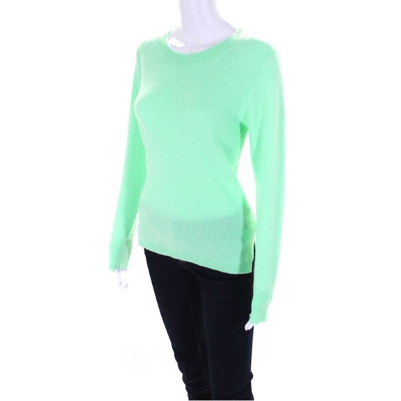 J Crew Womens Cashmere Crew Neck Pullover Mint Green Long Sleeve Sweater Size M - Picture 2 of 5
